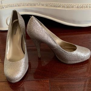 Call It Spring closed toed sparkly heels